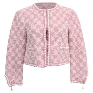 Chanel 2023 Tweed Pattern Evening Jacket in Pink Cotton